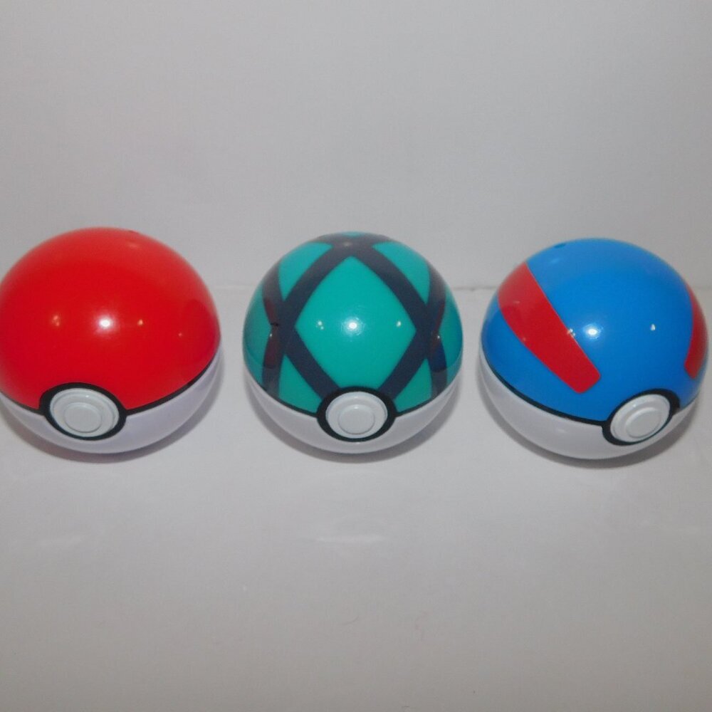 Pokemon POKEBALLS Set of 3 Different Empty Jazwares 2021